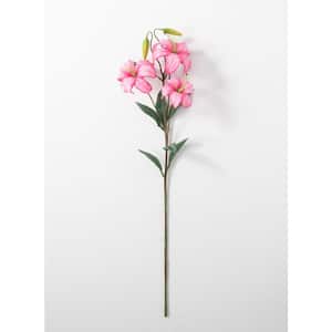 39.5 in. Artificial Dark Pink Real Garden Lilium Stem