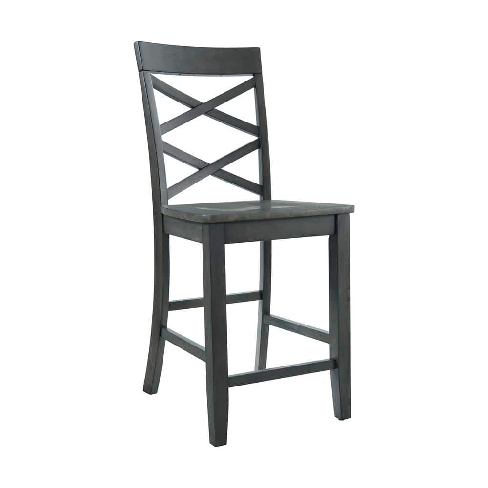 Rustic Gray 6PC Counter Height Farmhouse Dining Set with Bench