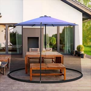 9 ft. to 10 ft. Black Round Outdoor Umbrella Cover Screen Mosquito Bug Insect Net