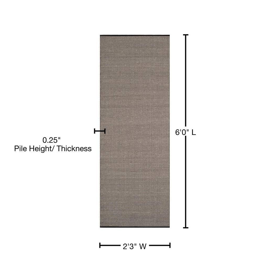 Coastal Charm Gray Wool & Cotton 2'3" x 6' Runner Rug