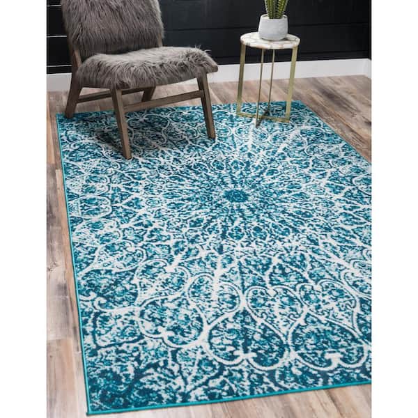 Sofia Grace Turquoise 8' 0 x 8' 0 Square Rug