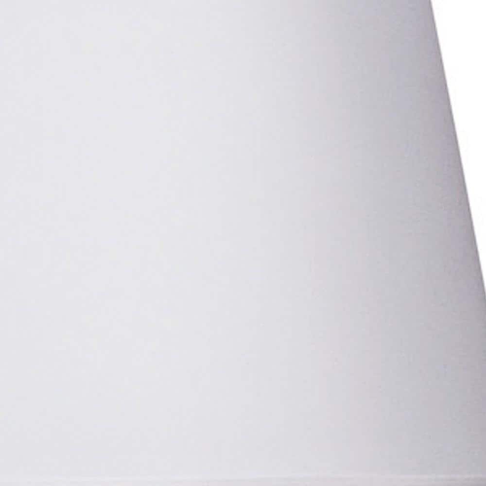 Silver Metal Table Lamp with White Linen Empire Shade