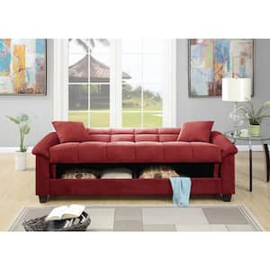 84 in. Slope Arm 3-Seater Storage Sofa in Red