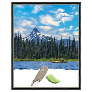 Theo Black Silver Narrow Wood Picture Frame Opening Size 22x28 in.
