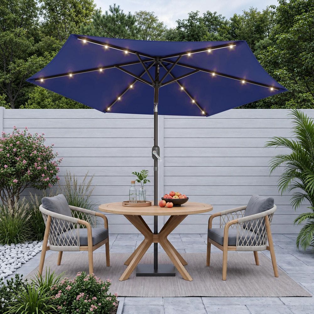 JOYESERY 7.5 ft. Solar LED Patio Umbrellas With Solar Lights and