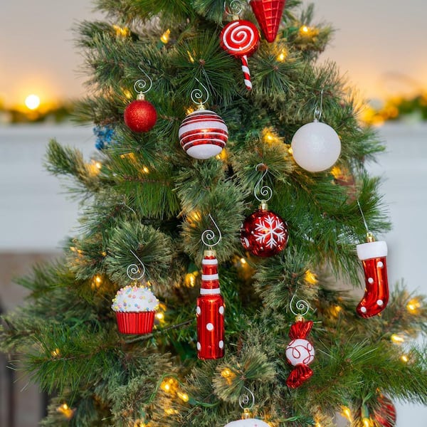 R N' D Toys Candy Cane Ornament Set-Shatterproof Balls and Hanging