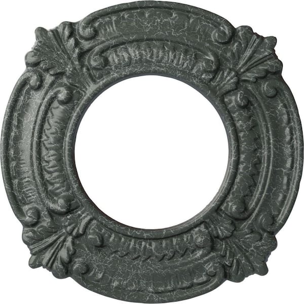 Ekena Millwork 5/8" x 9" x 9" Polyurethane Benson Ceiling Medallion, Athenian Green Crackle