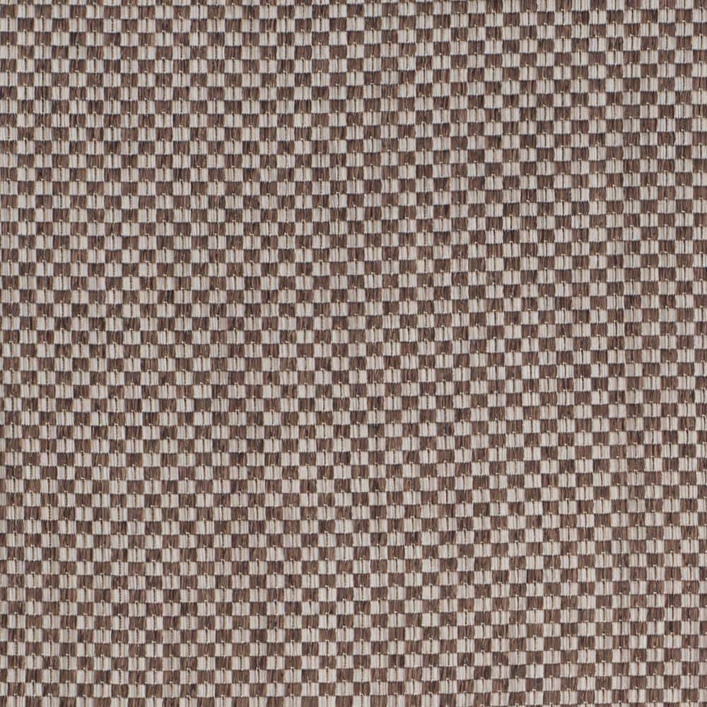 Light Brown & Light Grey Synthetic 9'x12' Easy-Care Outdoor Rug