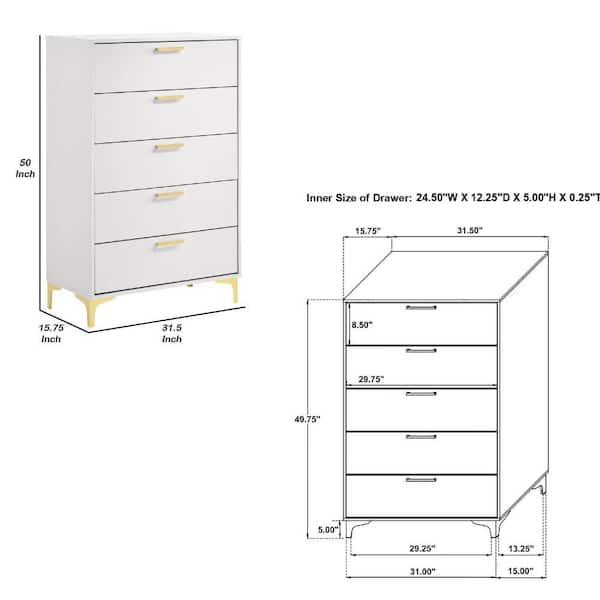 white christmas dresses Oakham 4-Drawer Dresser, Shaded White - Daals main image 1