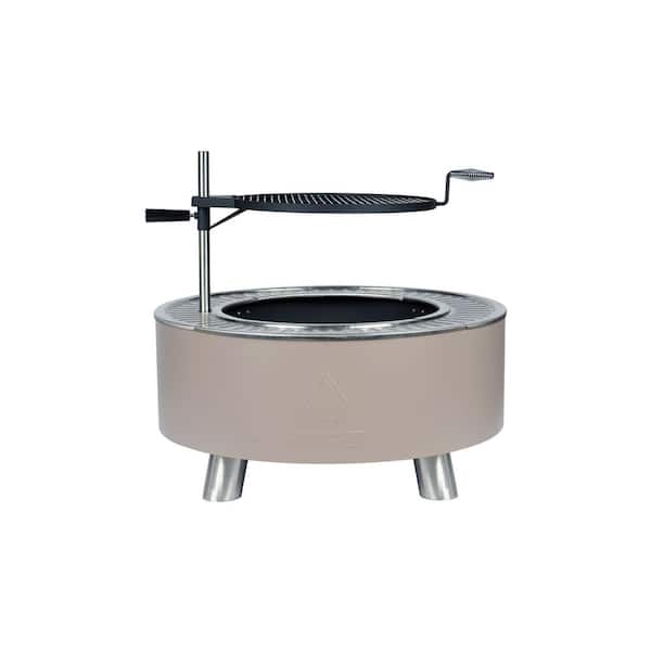 HotShot 2-In-1 34 in. x 16 in. Round Steel Wood Burning Fire Pit and Grill with 360° Tabletop Griddle in Yosemite