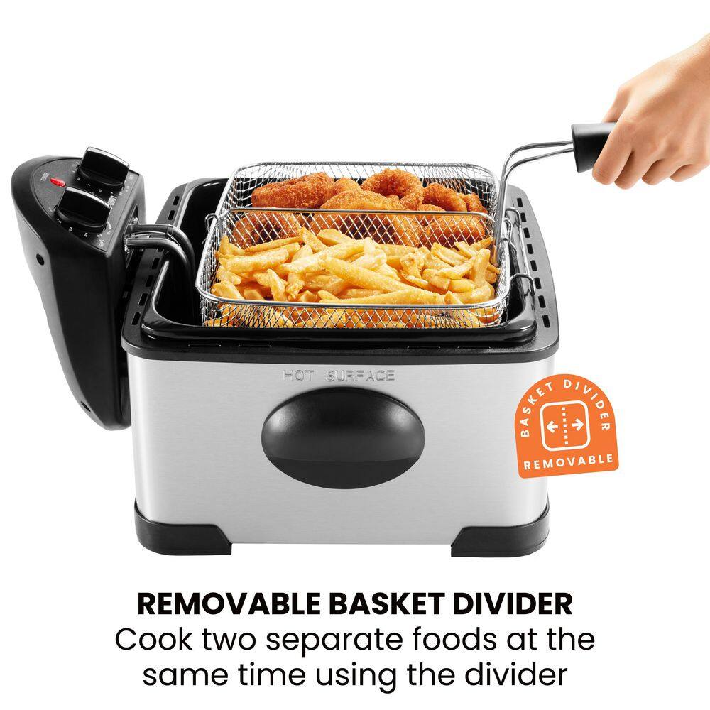 Chefman 4.5L Stainless Steel Dual Cook Electric Deep Fryer