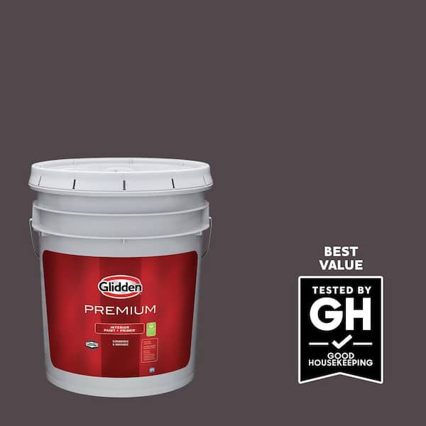 Glidden Premium 5 gal. PPG1004-7 Black Elegance Semi-Gloss Interior Latex Paint