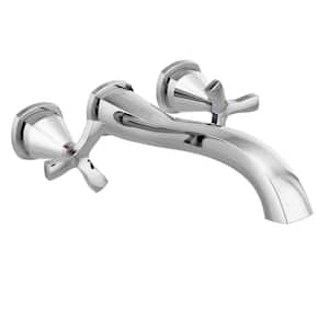 Stryke 2-Handle Wall Mount Tub Filler Faucet Trim Kit in Chrome (Valve Not Included)