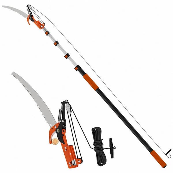 25 in. Carbon Steel Blade Pruning Saw Telescoping Pole Saw Tree Trimmer with 5-20 ft. Extension for High Branch