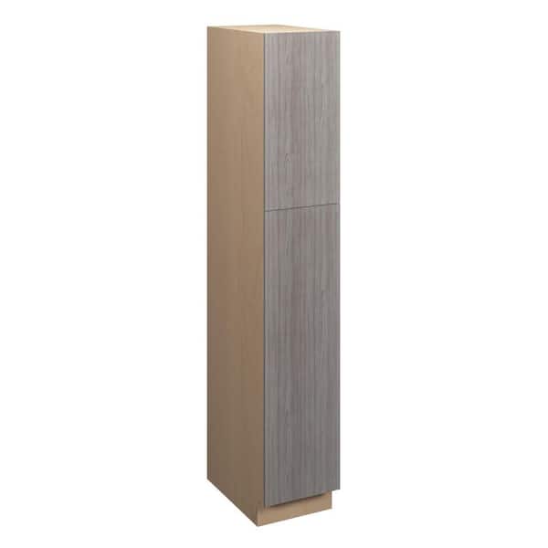Saratoga Slab 18 in. W x 84 in. H x 24 in. D in Greywood Plywood Assembled Pantry Cabinet