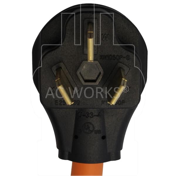1.5 ft. 10-50P 50 Amp 3-Prong Plug to 10-30R 3-Prong Dryer Outlet