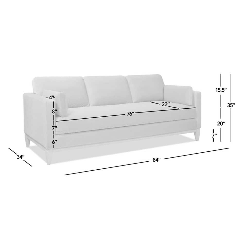 Opal Grey Luxurious Velvet 84" Sofa with Removable Cushions