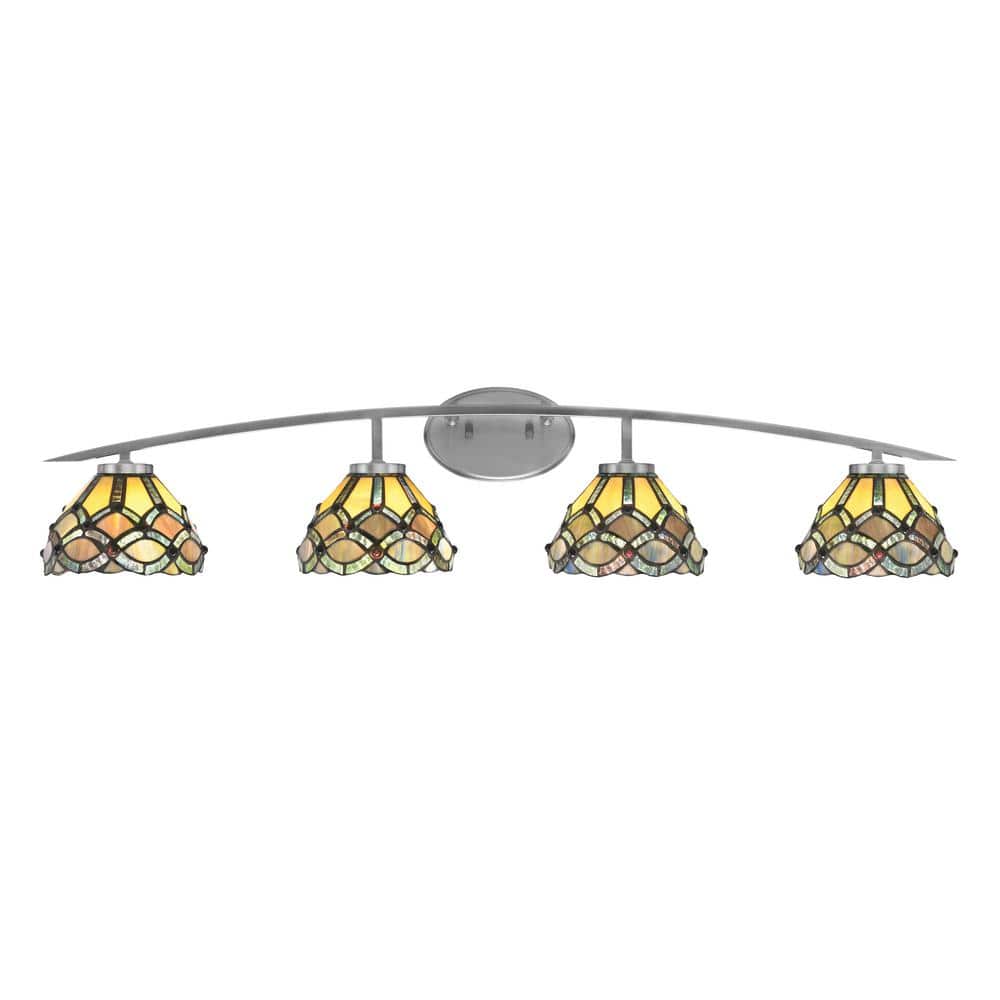 Siena 40 in. 4-Light Graphite Vanity-Light Graphite with 7 in. Grand Merlot