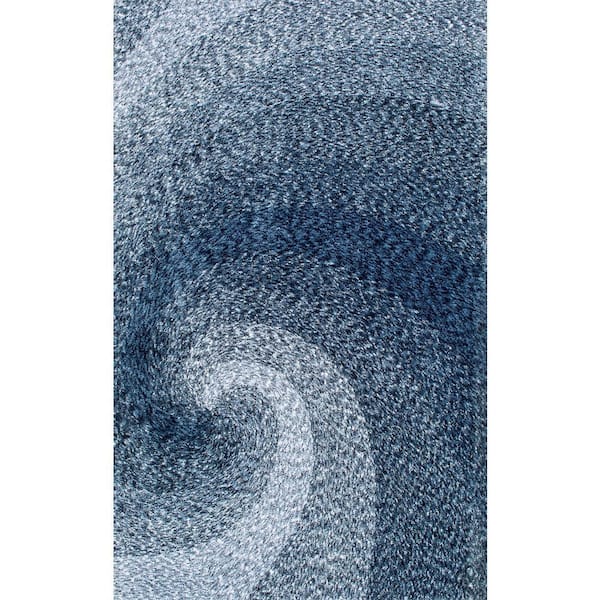 nuLOOM Dolly Abstract Shag Blue 5 ft. x 8 ft. Area Rug