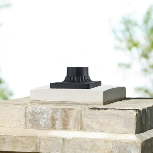 Bel Air Lighting Canby 5.5 in. Black Square Pier Mount Base for 3 inch Post Top Mounts