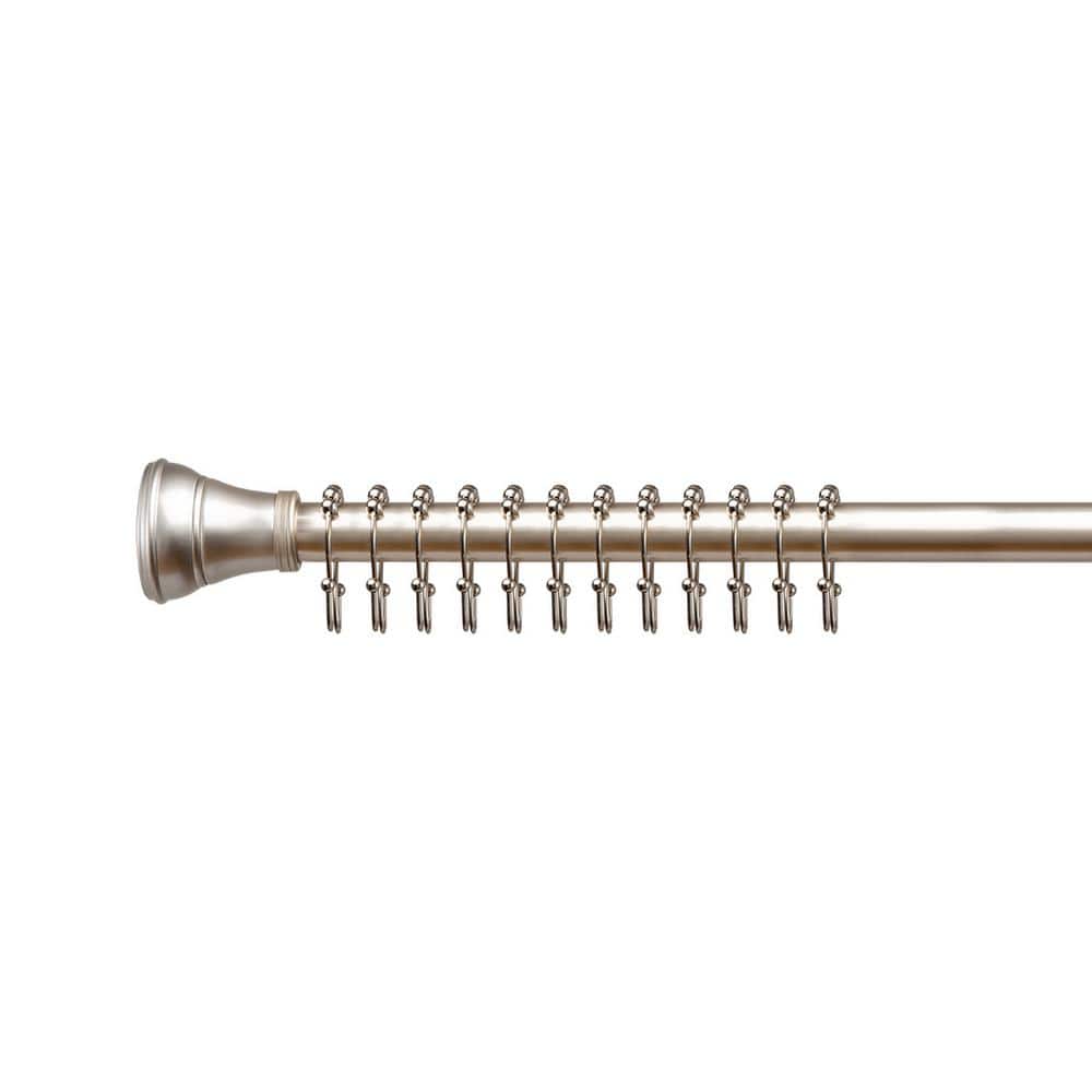 Brushed Nickel Double Roller Ball Shower Curtain Hooks