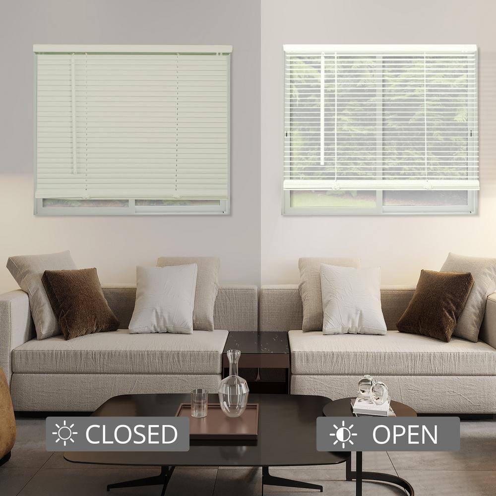 43" x 48" Alabaster Cordless Vinyl Blackout Mini Blinds
