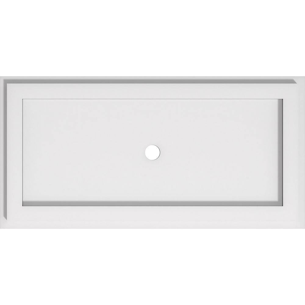 White Rectangular PVC Ceiling Medallion for Interior and Exterior