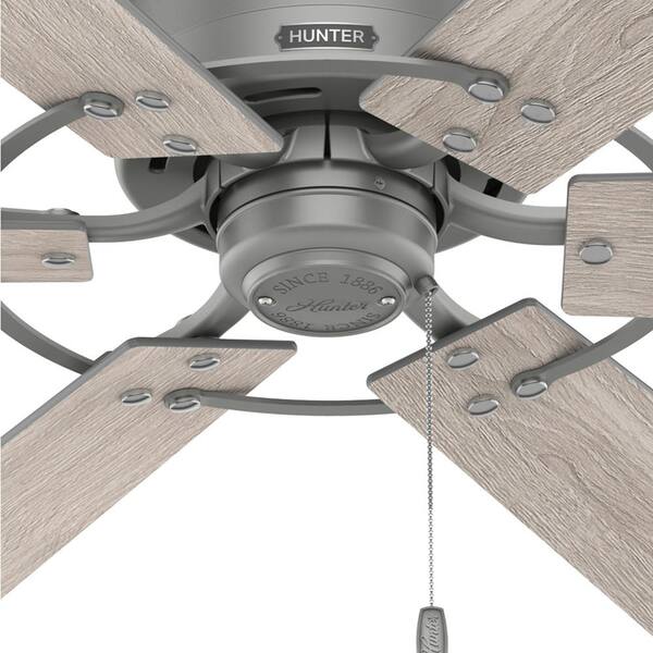 Hunter - Gilrock 52 in. Indoor Matte Silver Ceiling Fan For Bedrooms