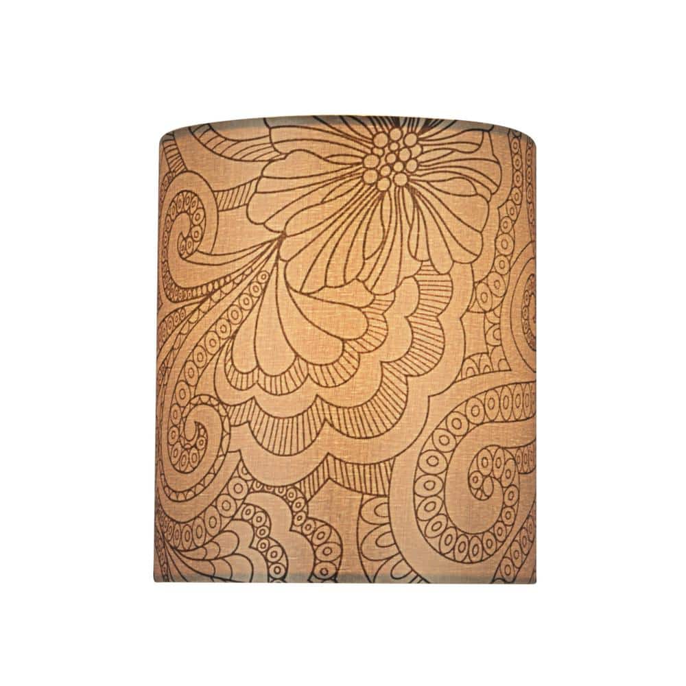 Taupe Floral Print Hardback Empire Lamp Shade, 6.5" x 7.5"