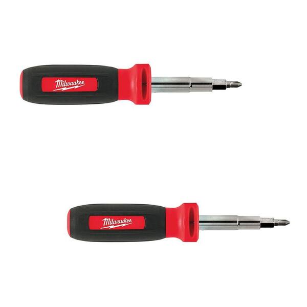 Milwaukee - 11-in-1 Multi-Tip Screwdriver with Square Drive Bits (2-Pack)