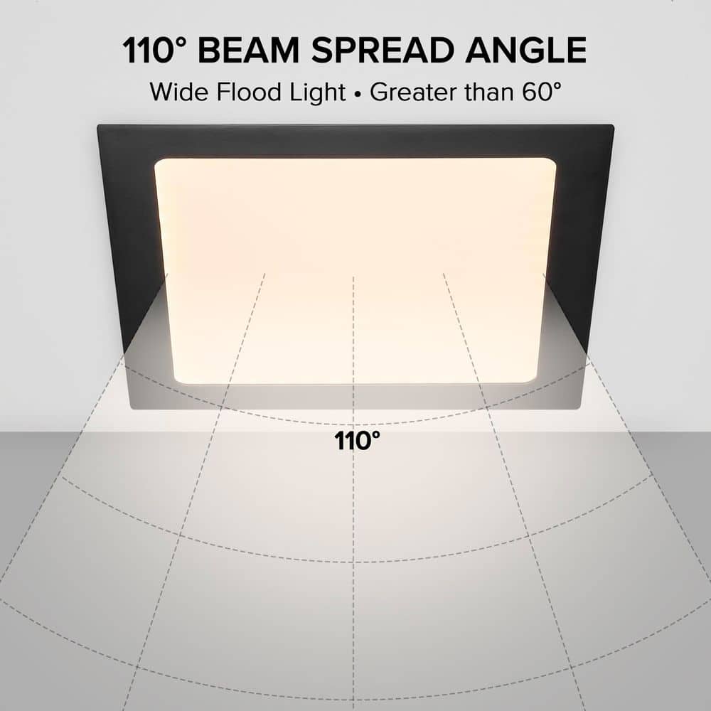 8-inch Black Aluminum Square LED Recessed Downlight