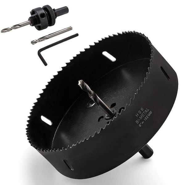 Heavy Duty Bi-Metal HSS 6 in. Hole Saw for Cornhole Boards Plywood Iron Acrylic Ducts Ceiling Lights Walls