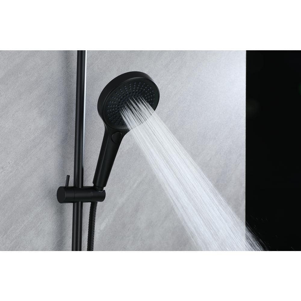 Matte Black Adjustable Wall Mounted Handheld Shower Faucet Set