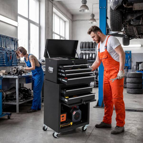 PioneerWorks 8-Drawer Rolling Tool Chest with Wheels, Portable