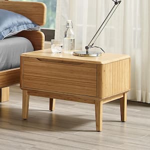 Currant 1-Drawers Caramelized Nightstand 17.7 in. H x 24 in. W x 18.05 in. L