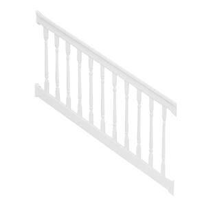 Delray 3.5 ft. H x 6 ft. W Vinyl White Stair Railing Kit with Colonial Spindles
