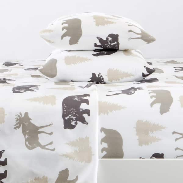 FRESHFOLDS 4-Piece Bear Microfiber King Wilderness Ultra-Soft Sheet Set