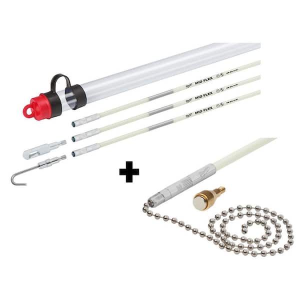 Milwaukee 15 ft. Mid Flex Fiberglass Fish Stick Kit with Magnetic Fish Stick Tip and Accessories