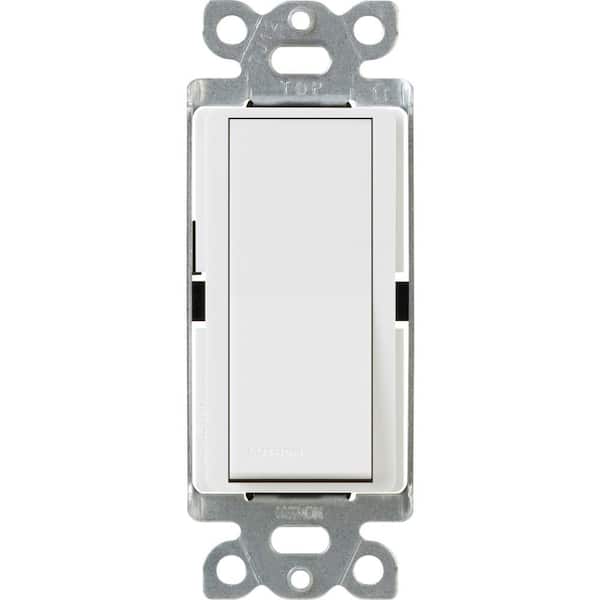 Lutron Claro On/Off Switch with Locator Light, 15 Amp/4 Way, White (CA-4PSNL-WH)
