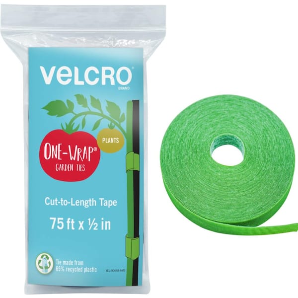 75 ft x 1/2 in Adjustable Plant Ties Reusable Cut to Length Garden Tape Green 1 Roll