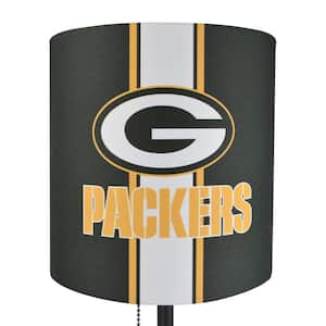 20 in. Black Green Bay Packers Task and Reading Desk Indoor Lamp with USB Port
