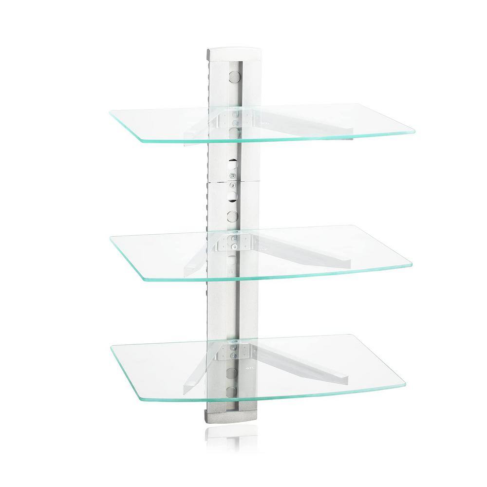 3-Layer Floating Glass Shelf Wall Mount Bracket for DVD Players and Cable Boxes, Clear price history on PriceWatchPro