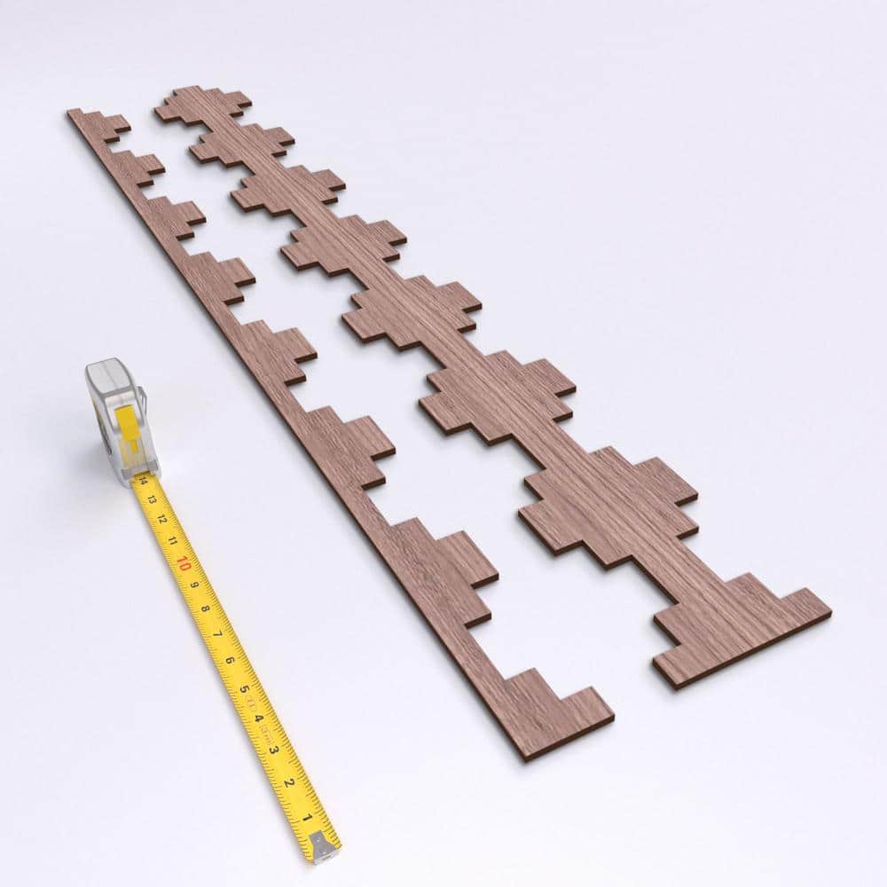 Walnut 47"H Adjustable Wood Decorative Slat Wall Panel Kit