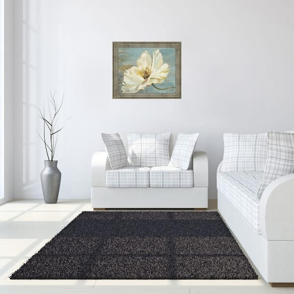 28 in. x 34 in. White Peony by Patricia Pinto Framed Print Wall Art - Classy Art 5523