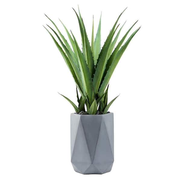 D&W Silks Indoor Artificial Succulent In Geometric Planter