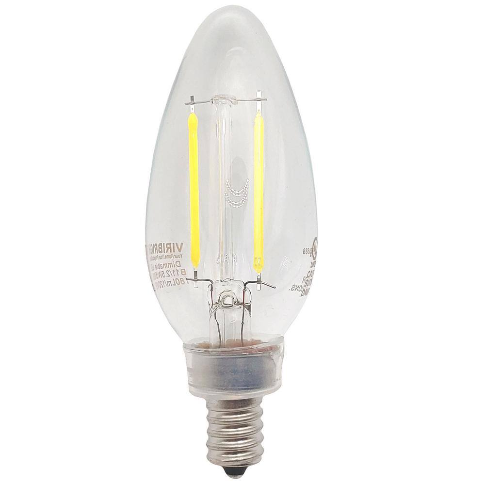Clear Dimmable LED Filament B11 E12 Light Bulbs, 12-Pack