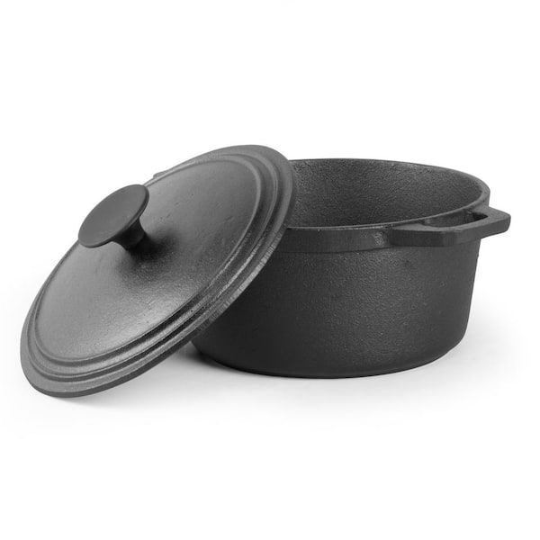 Wholesale Large Oval Black Cast Iron Stock Pot Dutch Oven Soup Stew Pot 9  Litre Capacity factory and suppliers