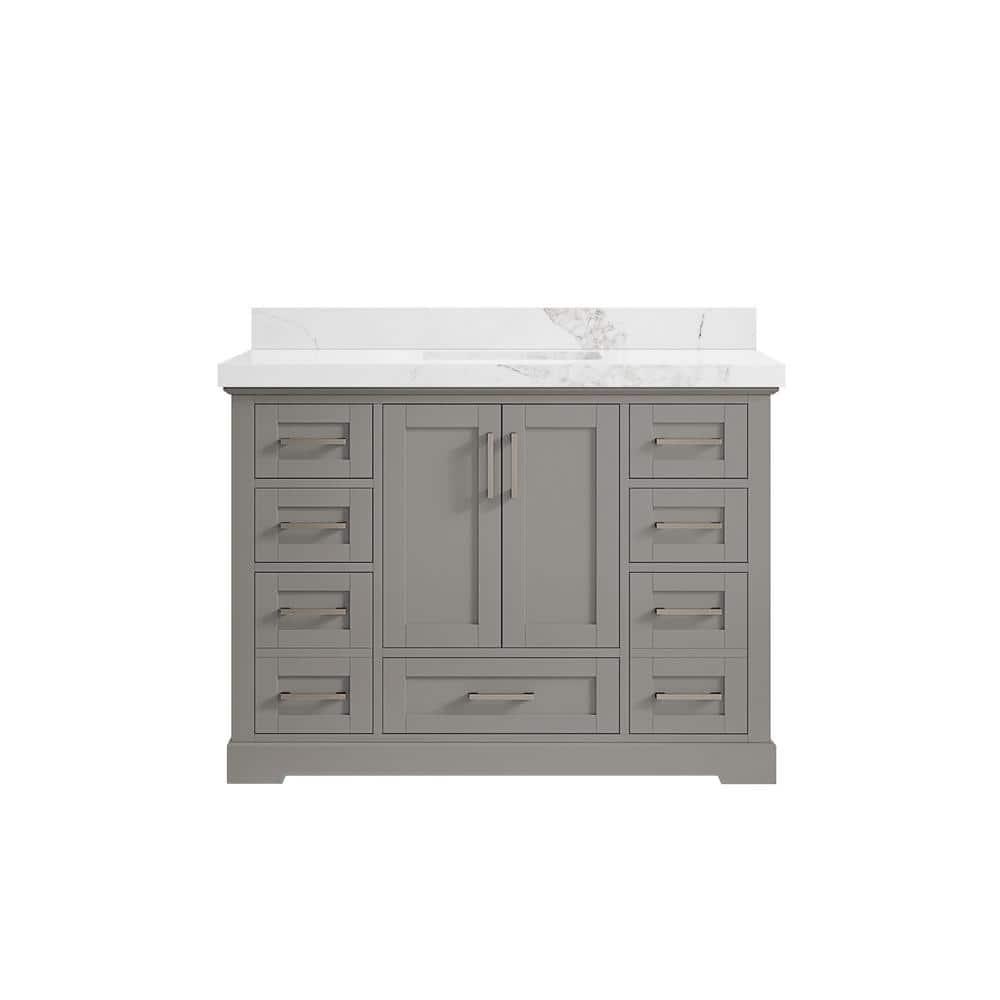 Boston 48 in. W x 22 in. D x 36 in. H Bath Vanity in Elephant Gray with 2 in. Carrara Marble Top price history on PriceWatchPro