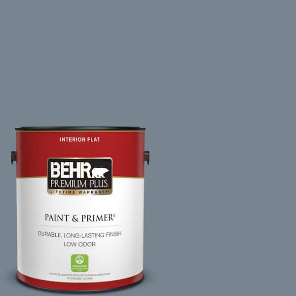BEHR PREMIUM PLUS 1 gal. #PPU14-05 Forever Denim Flat Low Odor Interior Paint & Primer