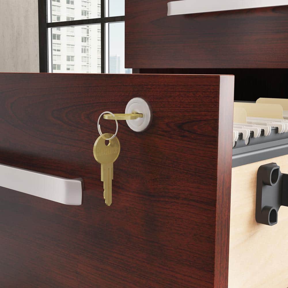 Noble Elm 3-Drawer Lockable Mobile Filing Cabinet